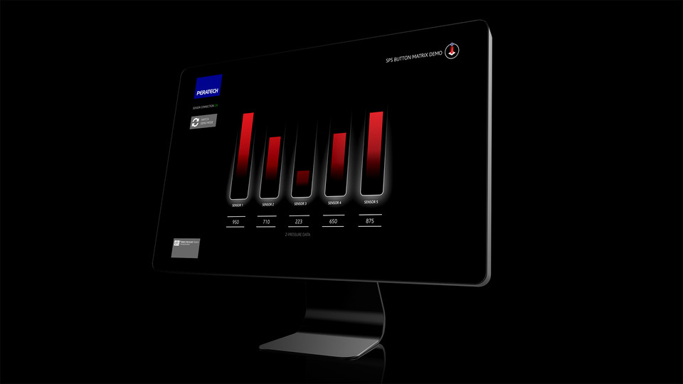 Peratech QTC Button Matrix Demo GUI / UX Design