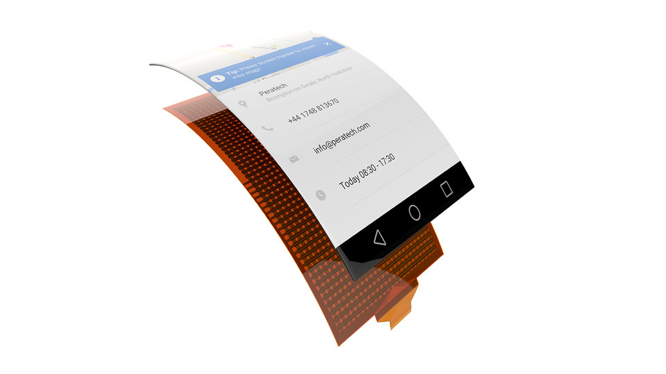 Peratech Curved Matrix Sensor for Flexible Mobile Display Render