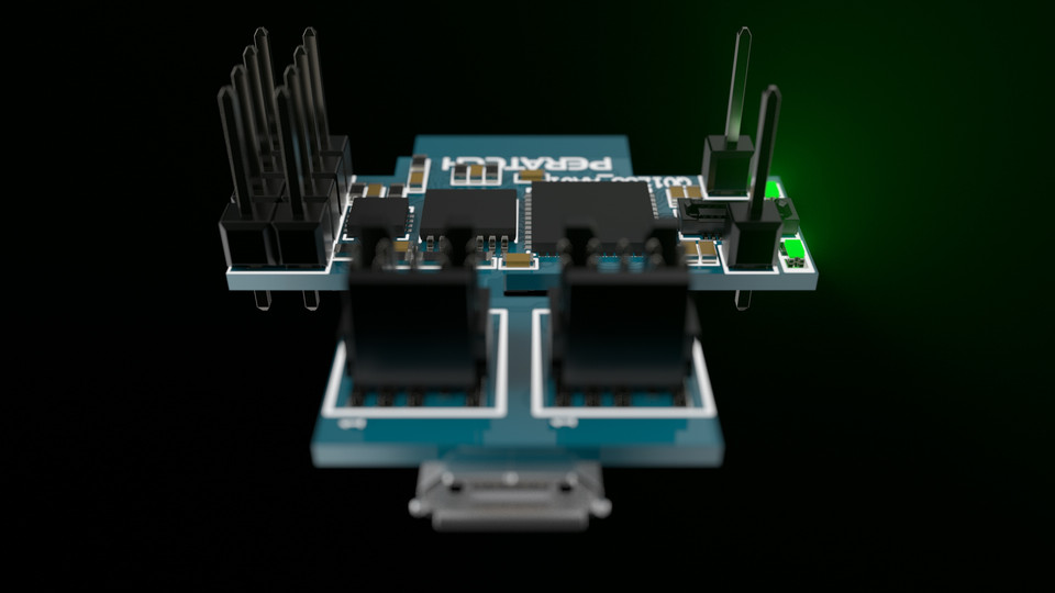 Peratech PCB Close-up Render
