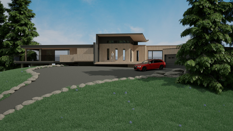 Hilltop Outdoor Archviz Scene Render