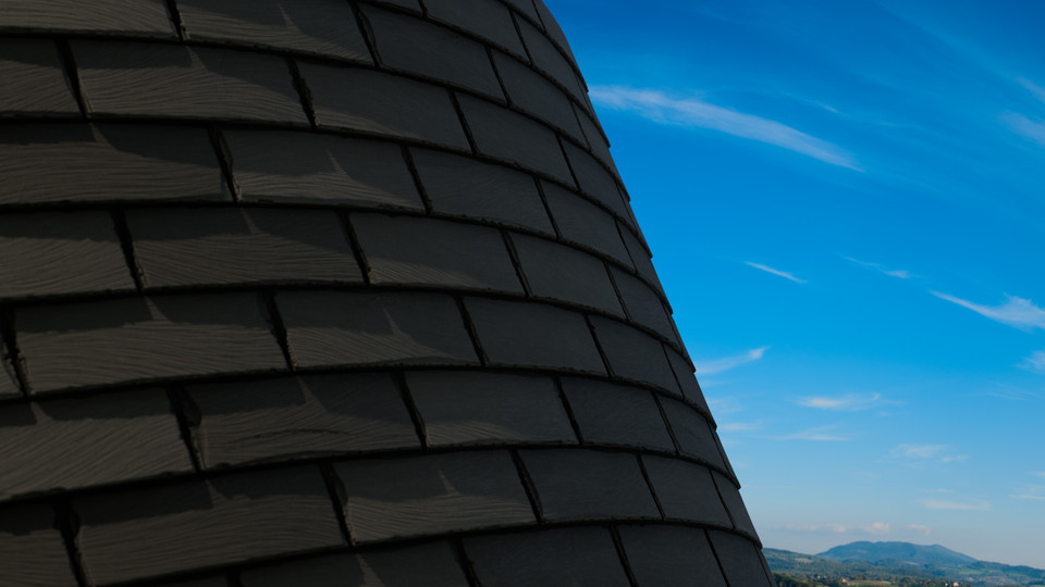 Curved Tiles Outdoor Scene Archviz Render