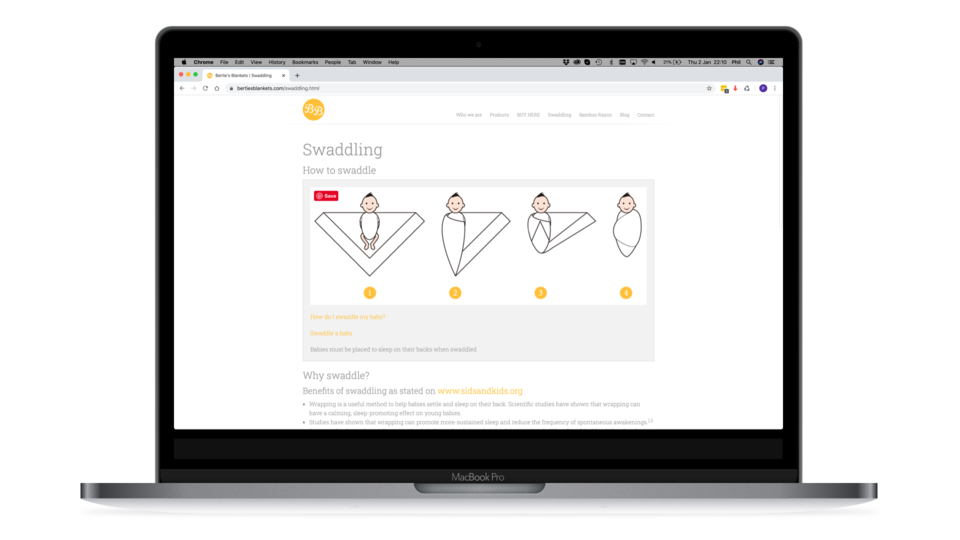 Bertie's Blankets Website