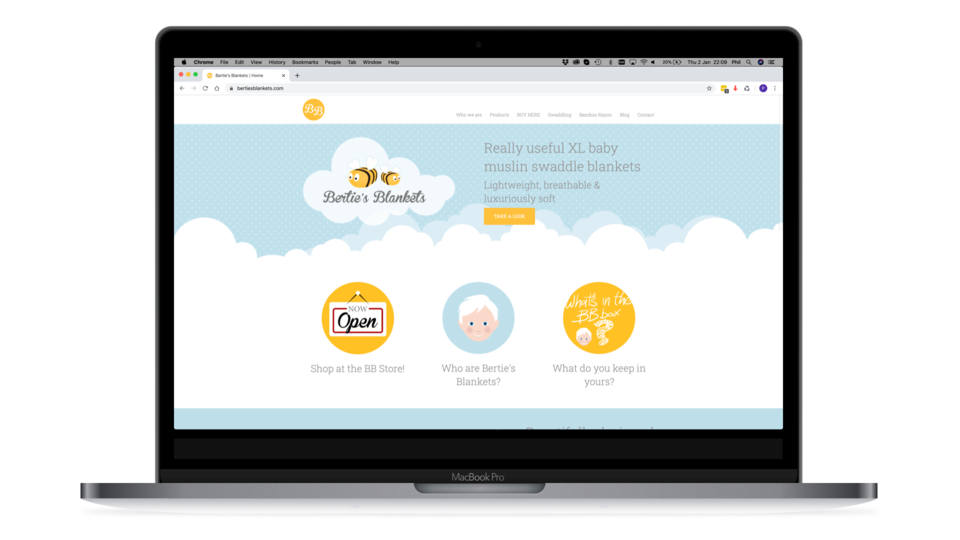 Bertie's Blankets Website